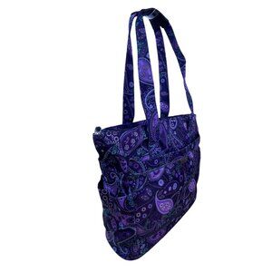 Ricardo Elite Women’s Purple Paisley Multiple Zippered Compartments Tote Bag